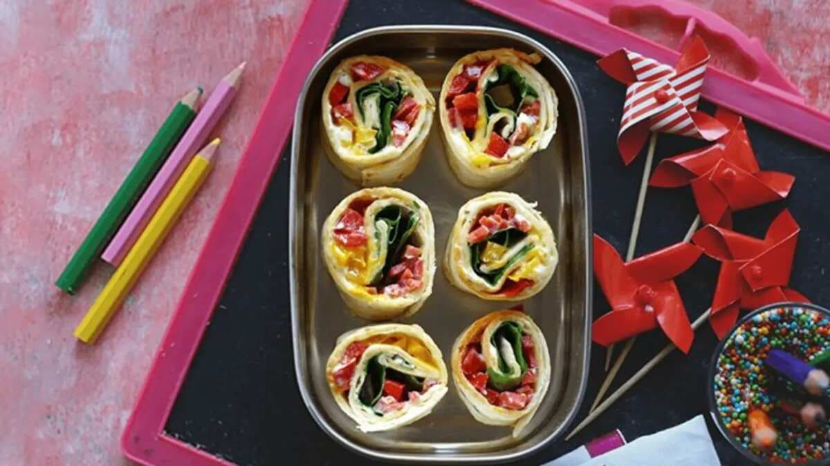 Recipe: Rainbow veggies pinwheel got us excited for our next lunch box