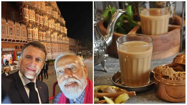 Emmanuel Macron And PM Modi Enjoy Masala Chai In Jaipur