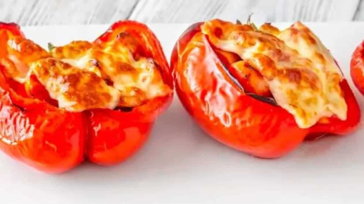 The Spicy Stuffed Bell Peppers Served On Your Plate
