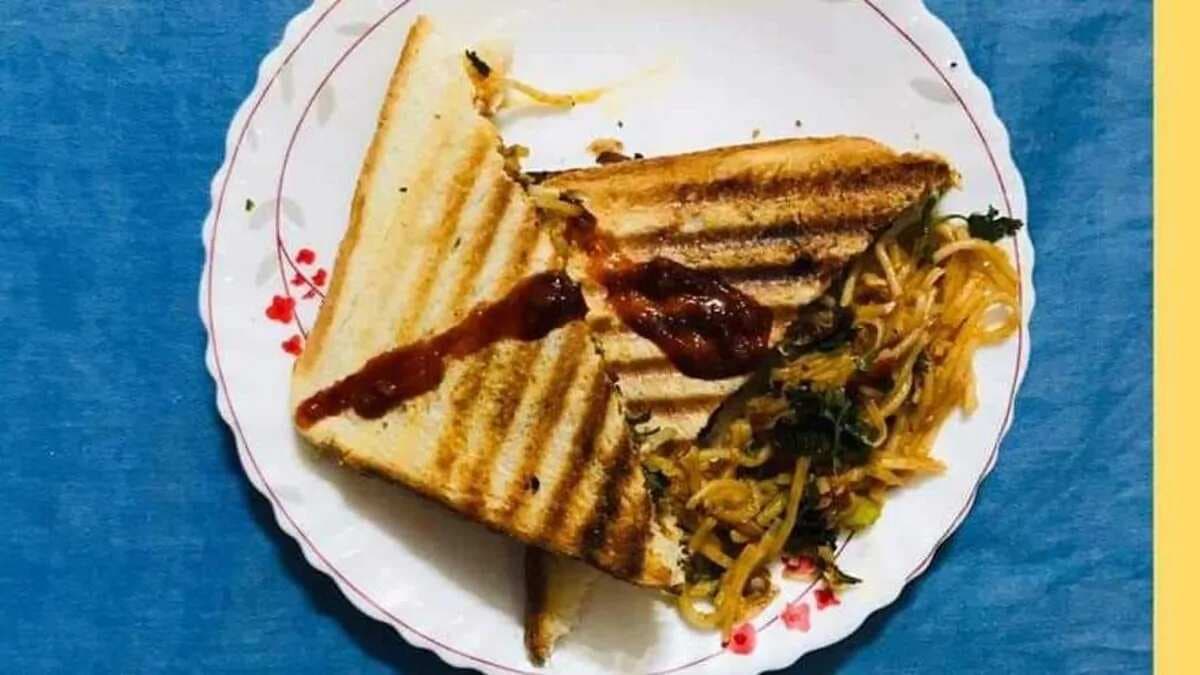 Vegetable Sandwich And Noodle