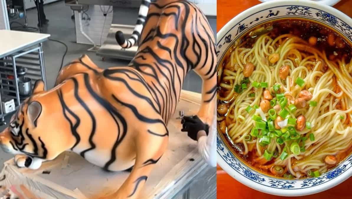 Huge Chocolate Tiger Sculpture Marks The Chinese New Year Celebrations For This Pastry Chef  