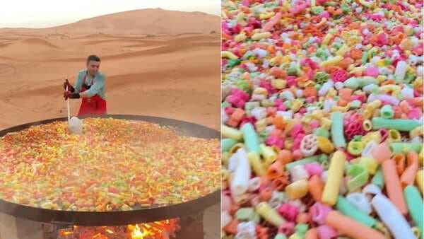Viral: Turkish Chef Makes A Skillet Full Of Fryums In The Middle Of A Desert, Leaves Netizens Amazed 