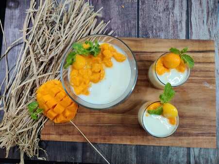 Mango Custred biscuit pudding