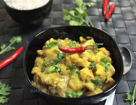 Aloo Gobi Palda  (Potato-Cauliflower in Yoghurt Sauce - Himachal /  Pahari Style)