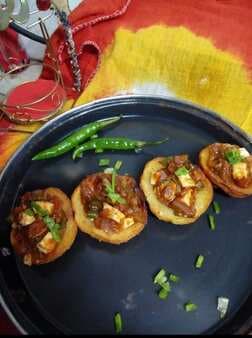 Paneer chilly potato cups.