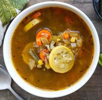 Farmer’s Market Soup(A Healthy and Rustic Veggie Soup)  Rice cooker receipe