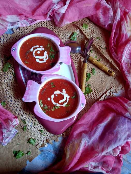 Tomato, carrot and beetroot soup