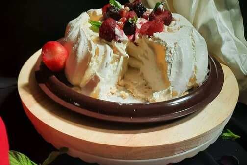Pavlova With Whipped Cream And Berries