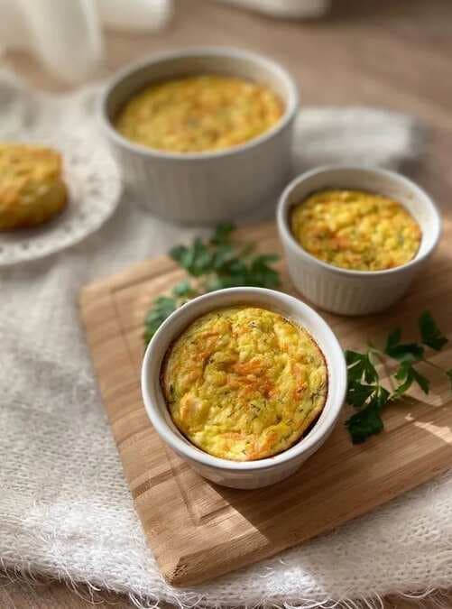 Mini baked curd and coriander frittatas