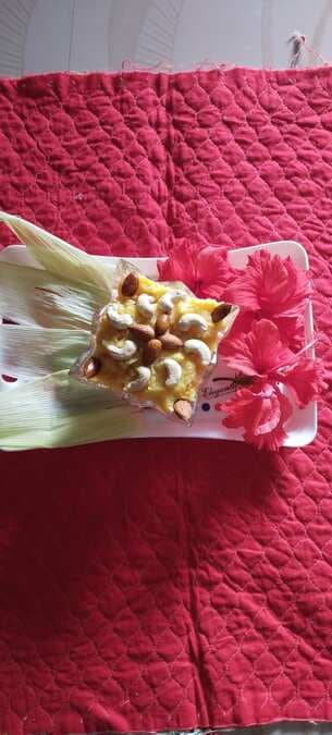 2. Dry fruit sweet corn halwa