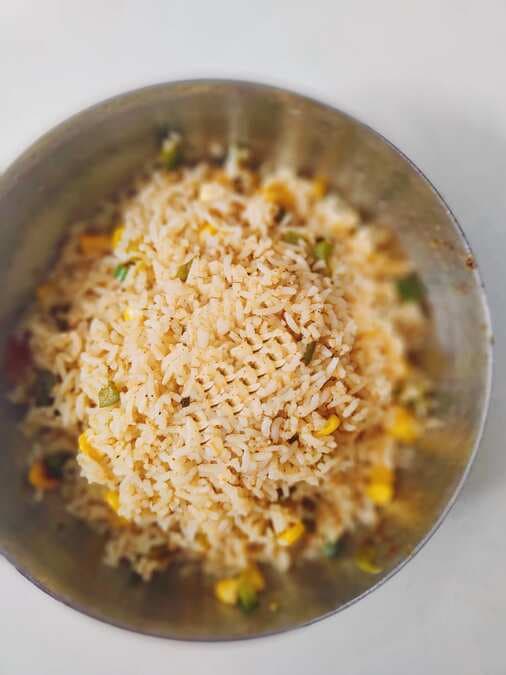 Corn rice from leftover rice 