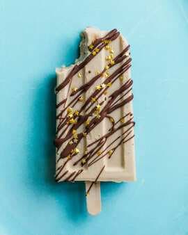 Chocolate Drizzled Peanut Butter Popsicles