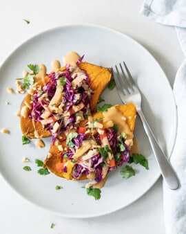 Sweet Potatoes With Thai Peanut Butter Sauce