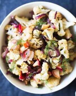 Roasted Apples & Cauliflower With Dill