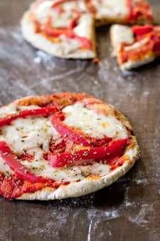 Roasted Red Pepper Pita Bread Pizza