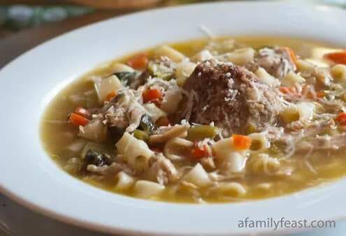 Italian Chicken Soup With Meatballs And Escarole