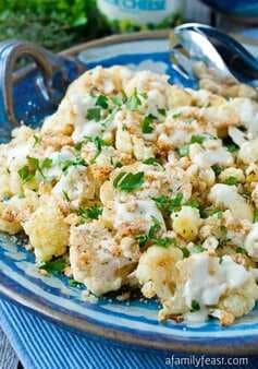 Oven Roasted Cauliflower With Crunchy Topping