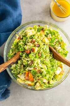 Shaved Brussels Sprouts Salad With Apples & Honey Mustard Vinaigrette