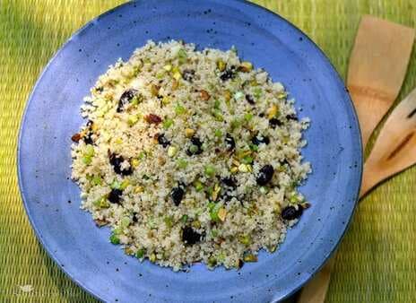 Couscous With Spring Onions, Pistachios & Dried Cherries