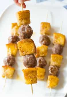 French Toast Sausage Breakfast Kebabs