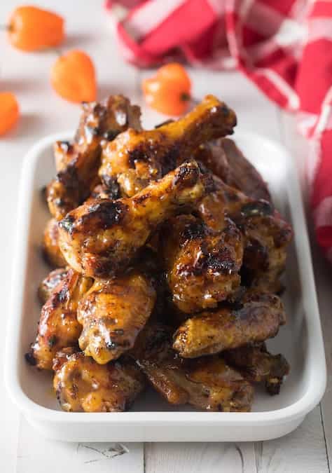 Habanero Peach Grilled Chicken Wings