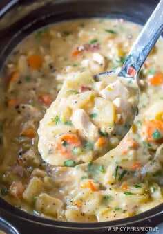 Healthy Crockpot Potato Soup With Chicken