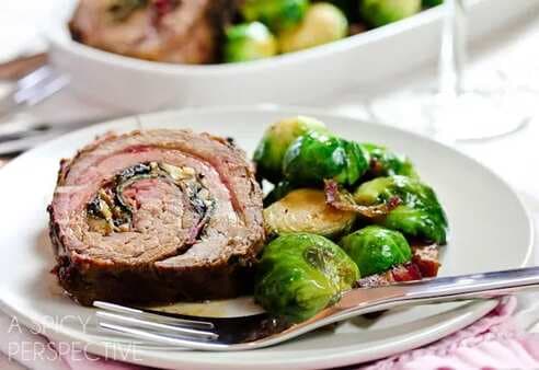 Stuffed Flank Steak With Prosciutto And Mushrooms