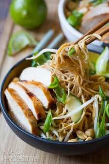 Thai Chicken Noodle Bowl With Peanut Sauce
