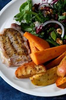 Sheet Pan Pork Chops With Sweet Potatoes And Apples Recipe