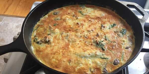 Bacon And Potato Frittata With Greens