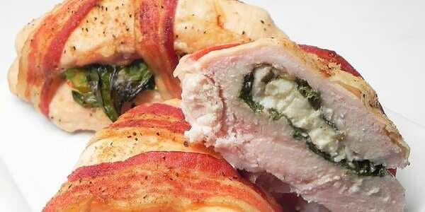 Bacon Wrapped Turkey Breast Stuffed With Spinach And Feta