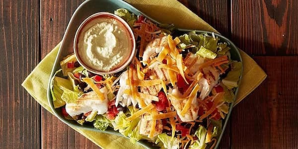 Grilled Fish Taco Salad With Avocado Dressing