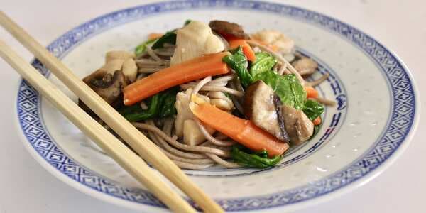 Sesame Soba Noodles With Chicken Thighs And Vegetables