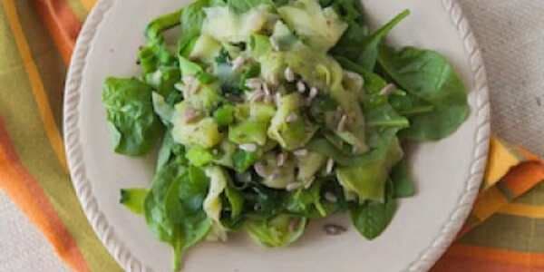 Zucchini Ribbon And Spinach Saute