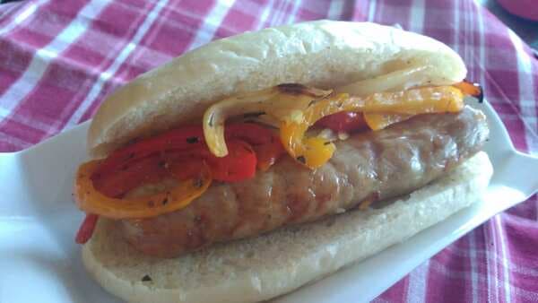 Air Fryer Italian Sausages, Peppers, And Onions