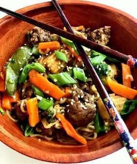 Asian Ground Beef Noodle Bowls