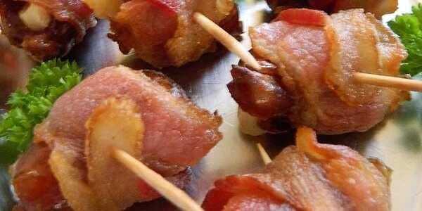 Bacon-Wrapped Dates Stuffed With Manchego Cheese