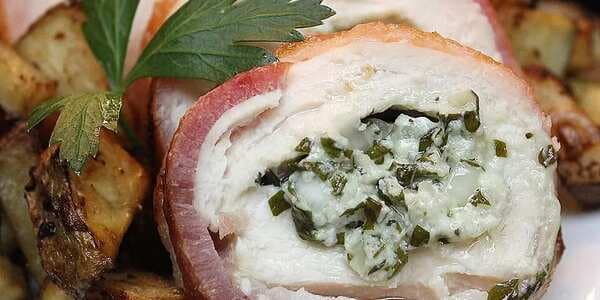 Gorgonzola Stuffed Chicken Breasts Wrapped In Bacon
