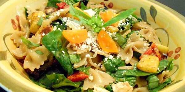 Greek Pasta Salad With Roasted Vegetables And Feta