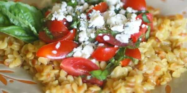 Orzo With Tomatoes, Basil, And Gorgonzola