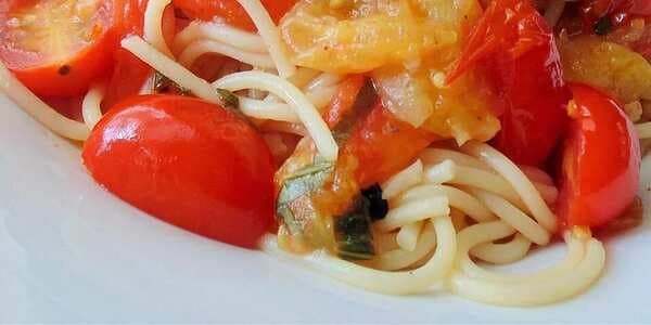 Roasted Cherry Tomatoes With Angel Hair