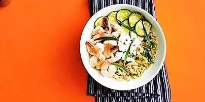 Shrimp And Zucchini Rice Bowl