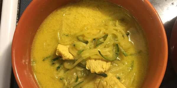 Tofu And Noodle Coconut-Curry Soup