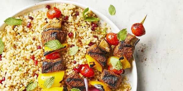 Beef Kebabs With Pomegranate Couscous