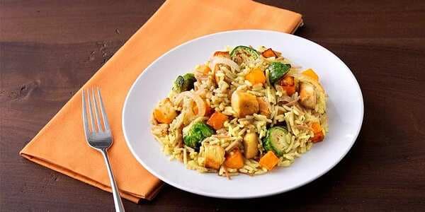 Chicken With Brussels Sprouts & Butternut Squash Skillet Dinner