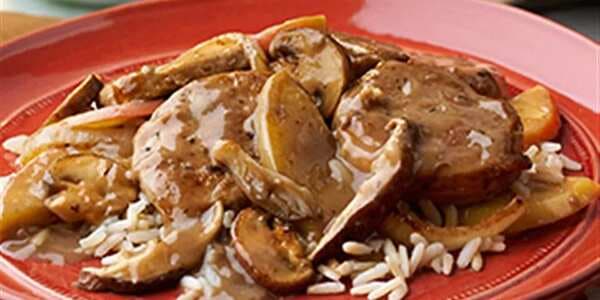 Pork With Apples And Mushrooms