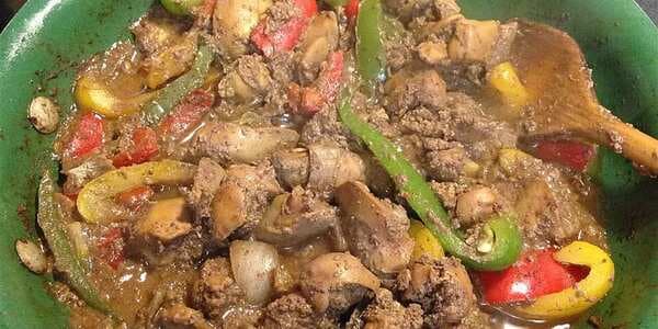Savory Chicken Livers With Sweet Peppers And Onions