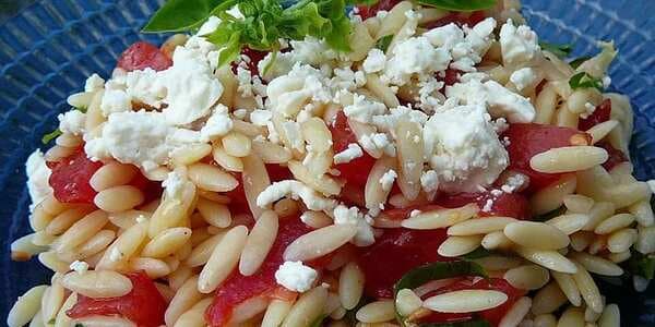 Orzo And Tomato Salad With Feta Cheese