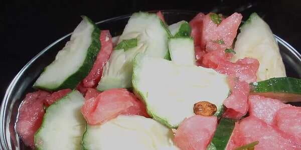 Watermelon-Cucumber Salad With Sushi Vinegar And Lime