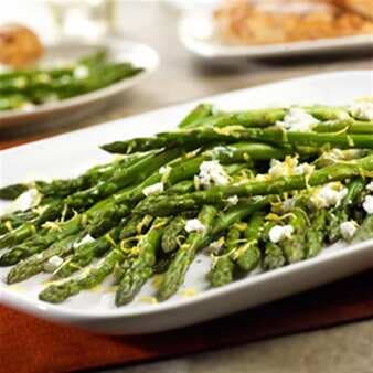 Roasted Asparagus With Lemon And Goat Cheese